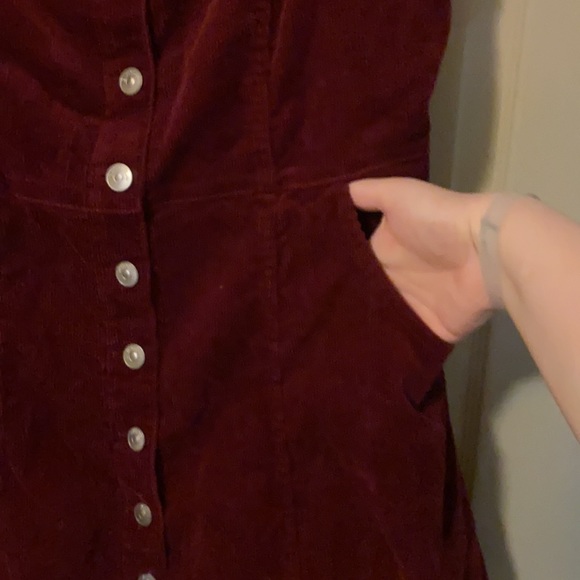 Red corduroy mini dress - Picture 3 of 4